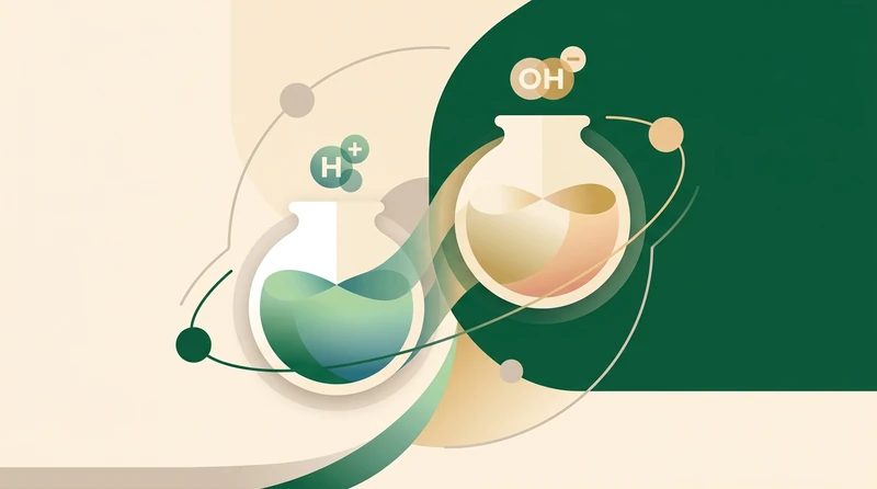 A calm abstract composition of clear and tinted liquids suggesting balance, in soft green and cream