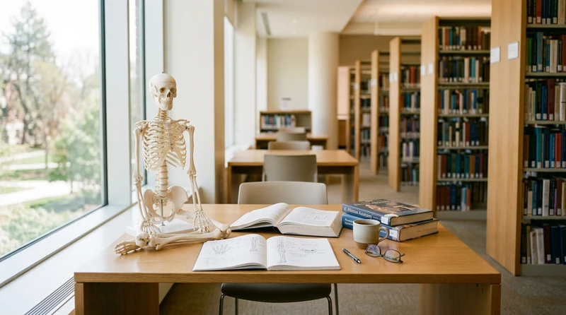 A sunlit study desk by a window, an inviting space for focused review