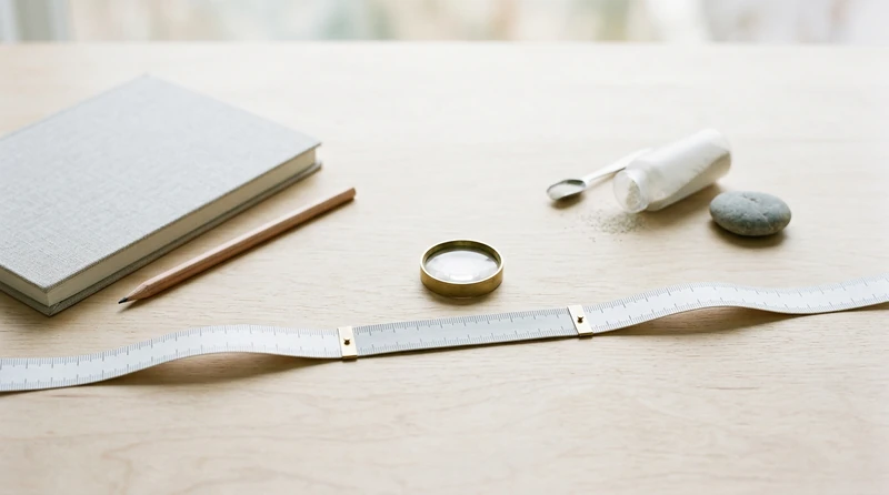 A measuring tape laid out with a marked range highlighted