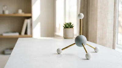 A clean conceptual illustration of a central atom surrounded by symmetric repulsion arrows pushing outward