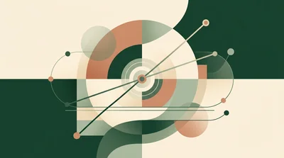 An abstract composition of intersecting lines forming a break-even graph