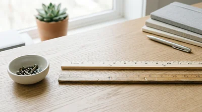 An editorial illustration of a yardstick measuring standard versus actual cost